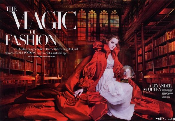 Эмма Уотсон (Emma Watson) в модной фотосесси для журнала Harper's Bazaar октябрь 2008